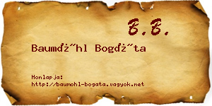 Baumöhl Bogáta névjegykártya